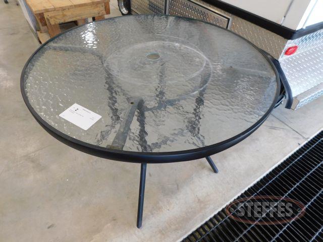 Round Patio Table w/ Glass Top